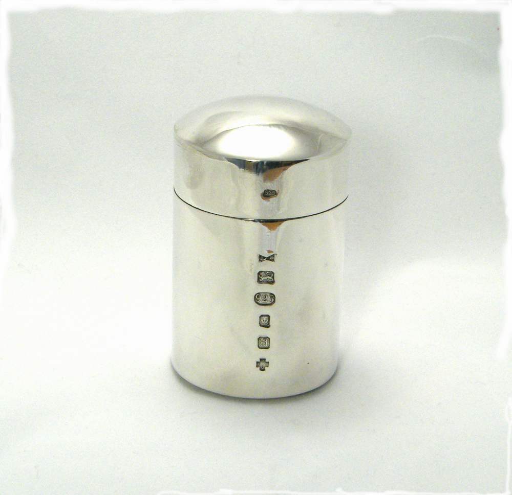 Cylindrical silver box